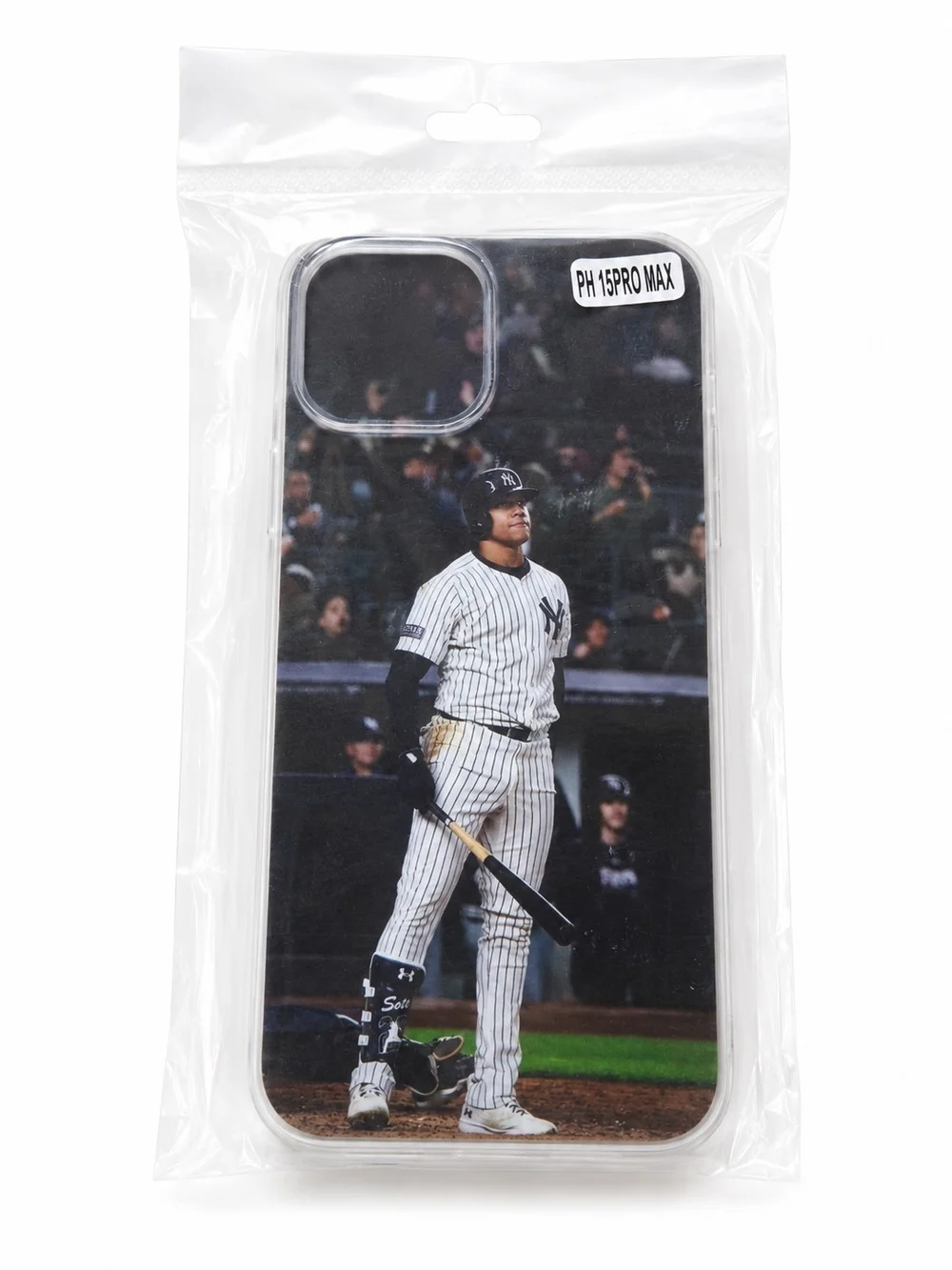 Juan Soto Clear Baseball Player Design iPhone 15 Pro Max Case - Black